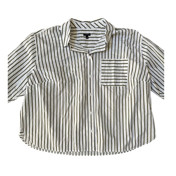 Talbots Striped Button Down Long Sleeve 100% Cotton Relaxed Capsule Size 3X - Picture 2 of 4